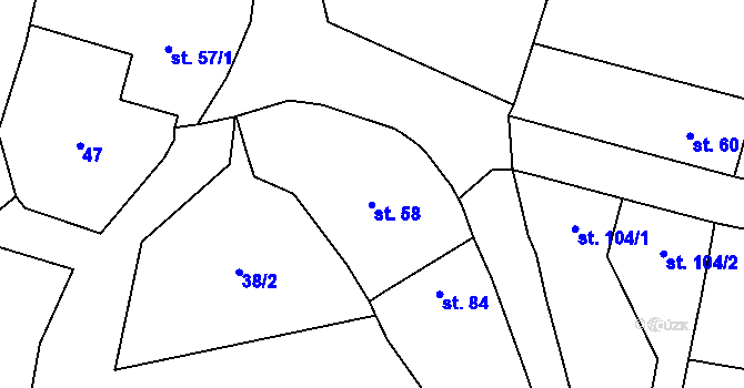Parcela st. 58 v KÚ Neuměřice, Katastrální mapa