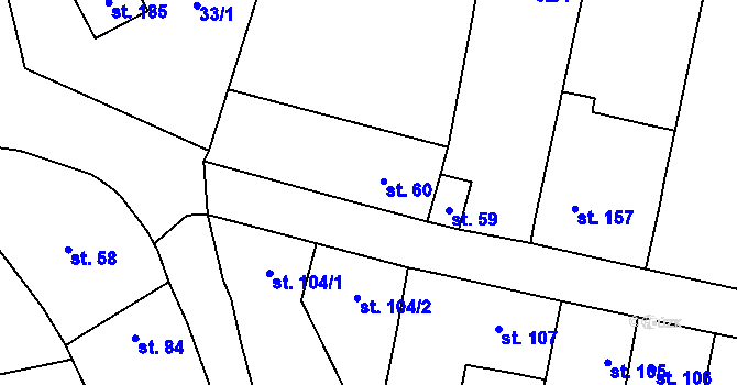 Parcela st. 60 v KÚ Neuměřice, Katastrální mapa