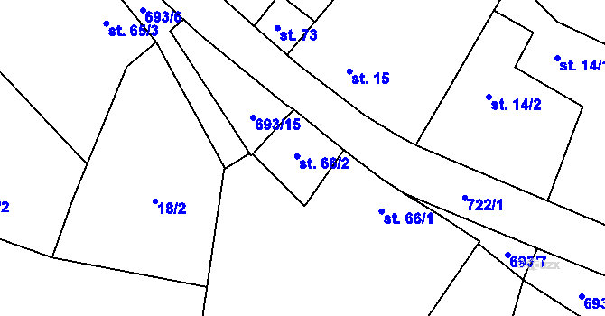 Parcela st. 66/2 v KÚ Neuměřice, Katastrální mapa