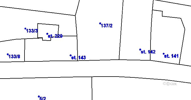 Parcela st. 133/6 v KÚ Neuměřice, Katastrální mapa