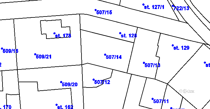 Parcela st. 507/14 v KÚ Neuměřice, Katastrální mapa