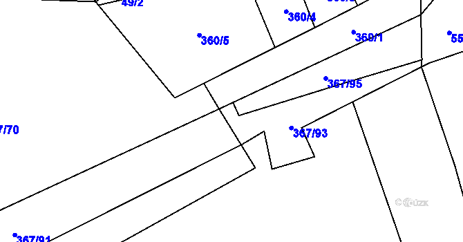 Parcela st. 367/92 v KÚ Neumětely, Katastrální mapa