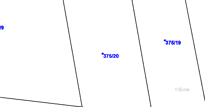 Parcela st. 375/20 v KÚ Neumětely, Katastrální mapa