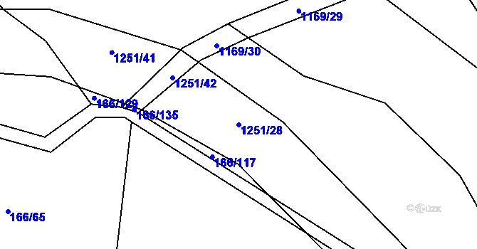 Parcela st. 1251/28 v KÚ Neumětely, Katastrální mapa