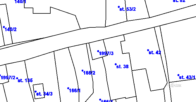 Parcela st. 1997/3 v KÚ Neurazy, Katastrální mapa