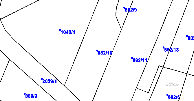 Parcela st. 882/10 v KÚ Neurazy, Katastrální mapa