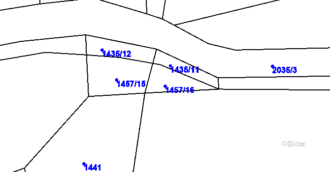 Parcela st. 1457/16 v KÚ Neurazy, Katastrální mapa