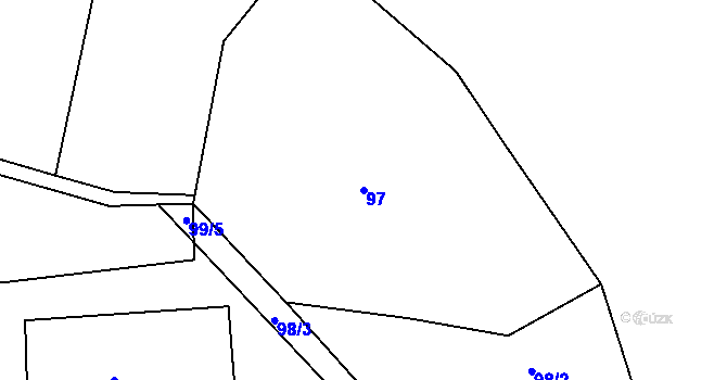 Parcela st. 97 v KÚ Neustupov, Katastrální mapa