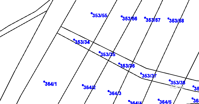 Parcela st. 353/35 v KÚ Neustupov, Katastrální mapa
