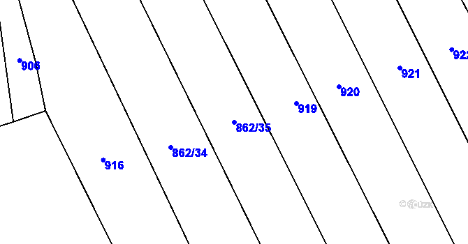 Parcela st. 862/35 v KÚ Neustupov, Katastrální mapa