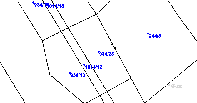 Parcela st. 934/25 v KÚ Neustupov, Katastrální mapa