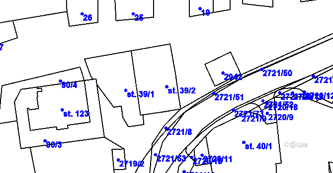 Parcela st. 39/2 v KÚ Nevcehle, Katastrální mapa