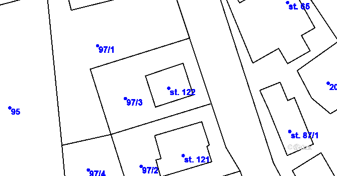 Parcela st. 122 v KÚ Nevcehle, Katastrální mapa