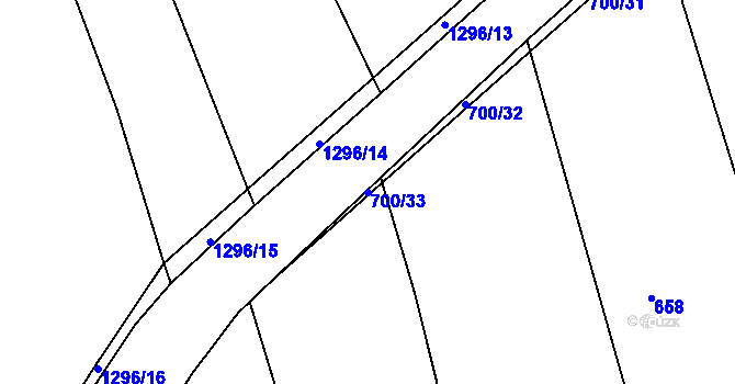 Parcela st. 700/33 v KÚ Nevcehle, Katastrální mapa