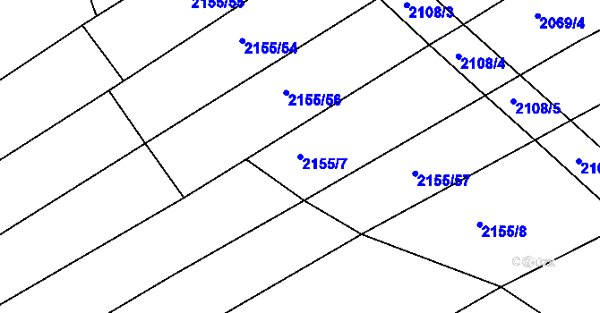 Parcela st. 2155/7 v KÚ Nevcehle, Katastrální mapa