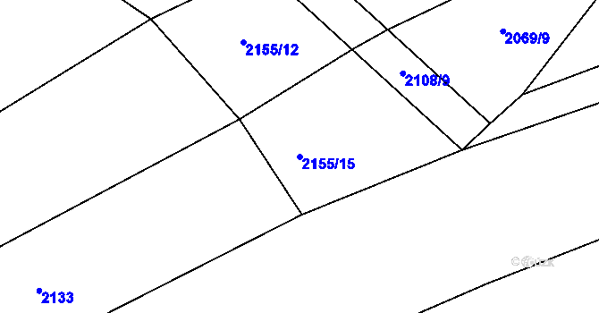 Parcela st. 2155/15 v KÚ Nevcehle, Katastrální mapa