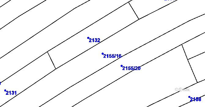 Parcela st. 2155/16 v KÚ Nevcehle, Katastrální mapa