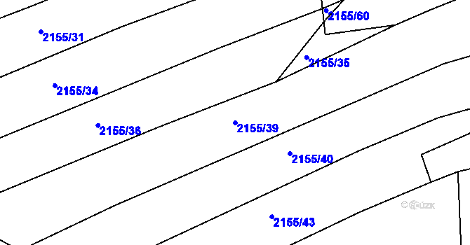 Parcela st. 2155/39 v KÚ Nevcehle, Katastrální mapa