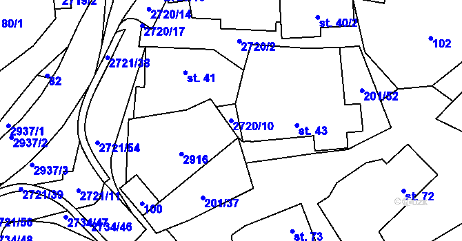 Parcela st. 2720/10 v KÚ Nevcehle, Katastrální mapa
