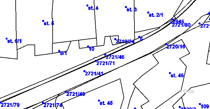 Parcela st. 2721/46 v KÚ Nevcehle, Katastrální mapa