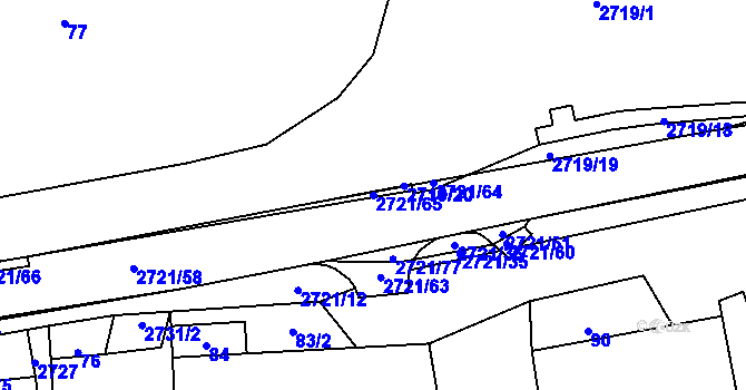 Parcela st. 2721/65 v KÚ Nevcehle, Katastrální mapa
