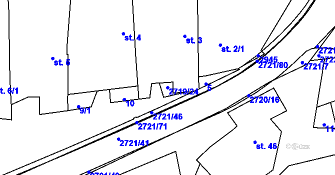 Parcela st. 2719/24 v KÚ Nevcehle, Katastrální mapa