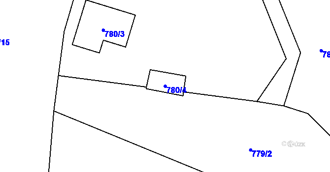 Parcela st. 780/4 v KÚ Neveklov, Katastrální mapa