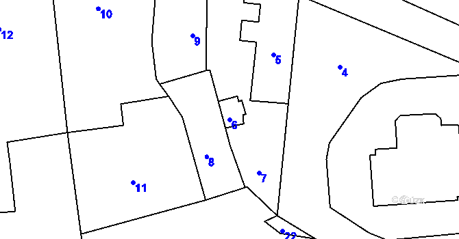 Parcela st. 6 v KÚ Neveklov, Katastrální mapa