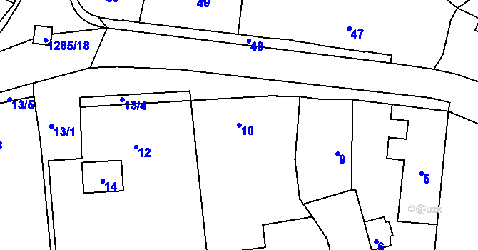 Parcela st. 10 v KÚ Neveklov, Katastrální mapa