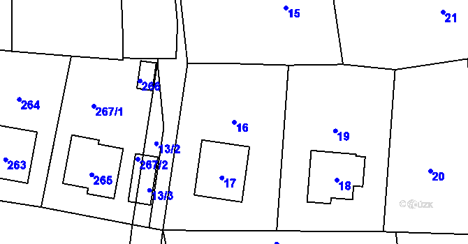 Parcela st. 16 v KÚ Neveklov, Katastrální mapa