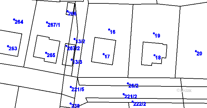 Parcela st. 17 v KÚ Neveklov, Katastrální mapa