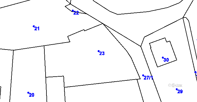Parcela st. 23 v KÚ Neveklov, Katastrální mapa