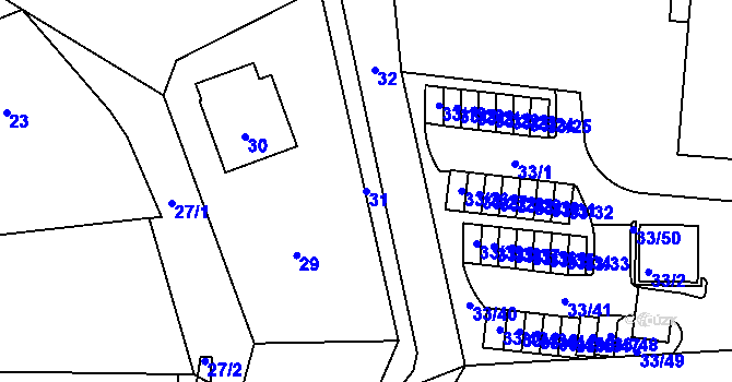 Parcela st. 31 v KÚ Neveklov, Katastrální mapa