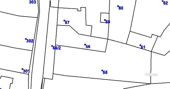 Parcela st. 56 v KÚ Neveklov, Katastrální mapa