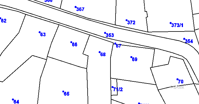 Parcela st. 68 v KÚ Neveklov, Katastrální mapa