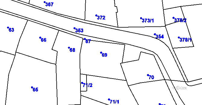 Parcela st. 69 v KÚ Neveklov, Katastrální mapa