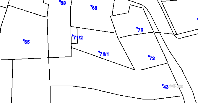 Parcela st. 71/1 v KÚ Neveklov, Katastrální mapa