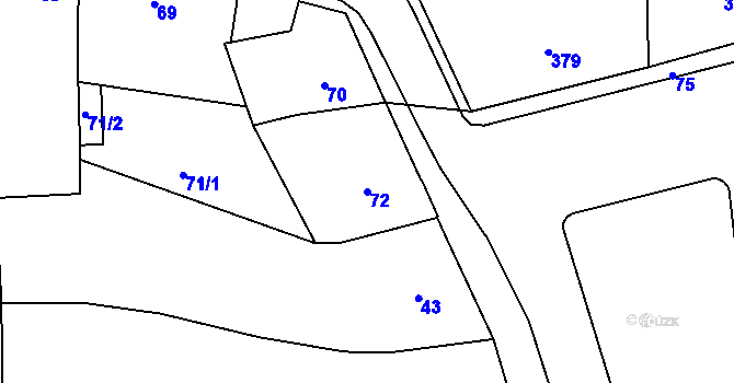 Parcela st. 72 v KÚ Neveklov, Katastrální mapa