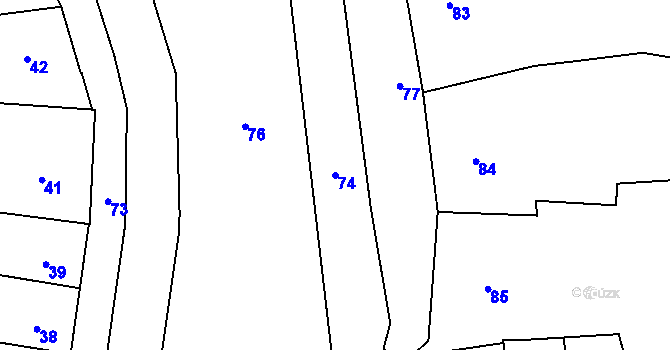 Parcela st. 74 v KÚ Neveklov, Katastrální mapa