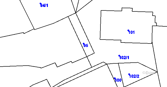 Parcela st. 95 v KÚ Neveklov, Katastrální mapa