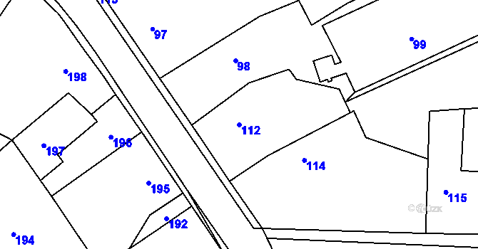 Parcela st. 112 v KÚ Neveklov, Katastrální mapa