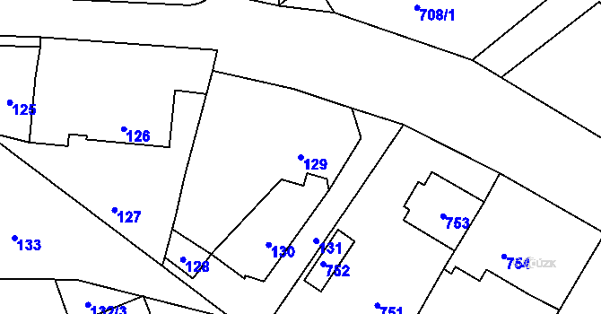 Parcela st. 129 v KÚ Neveklov, Katastrální mapa