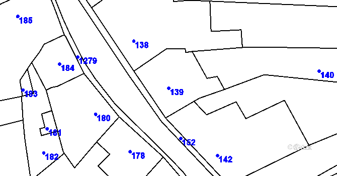 Parcela st. 139 v KÚ Neveklov, Katastrální mapa