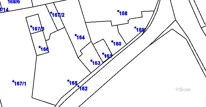 Parcela st. 161 v KÚ Neveklov, Katastrální mapa