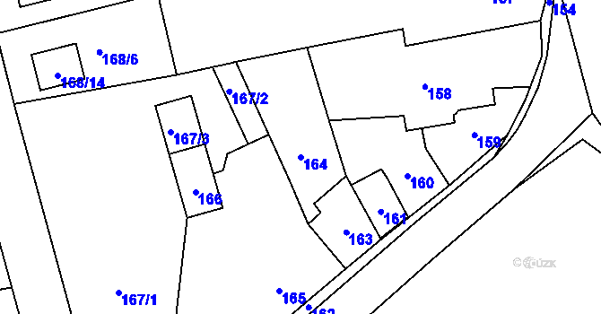 Parcela st. 164 v KÚ Neveklov, Katastrální mapa