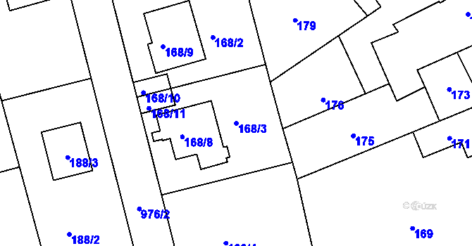 Parcela st. 168/3 v KÚ Neveklov, Katastrální mapa