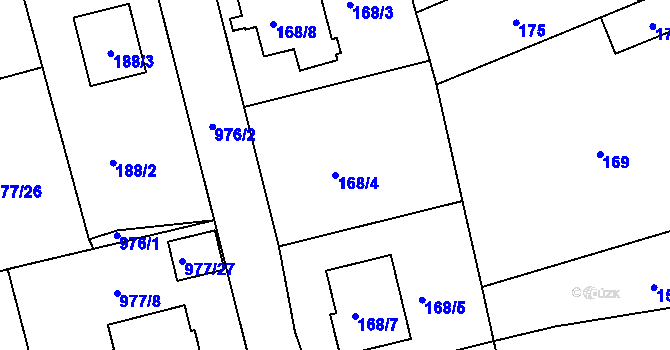 Parcela st. 168/4 v KÚ Neveklov, Katastrální mapa