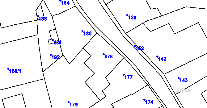 Parcela st. 178 v KÚ Neveklov, Katastrální mapa