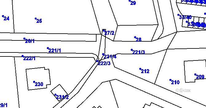 Parcela st. 221/4 v KÚ Neveklov, Katastrální mapa