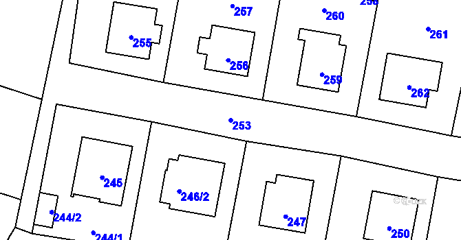 Parcela st. 253 v KÚ Neveklov, Katastrální mapa